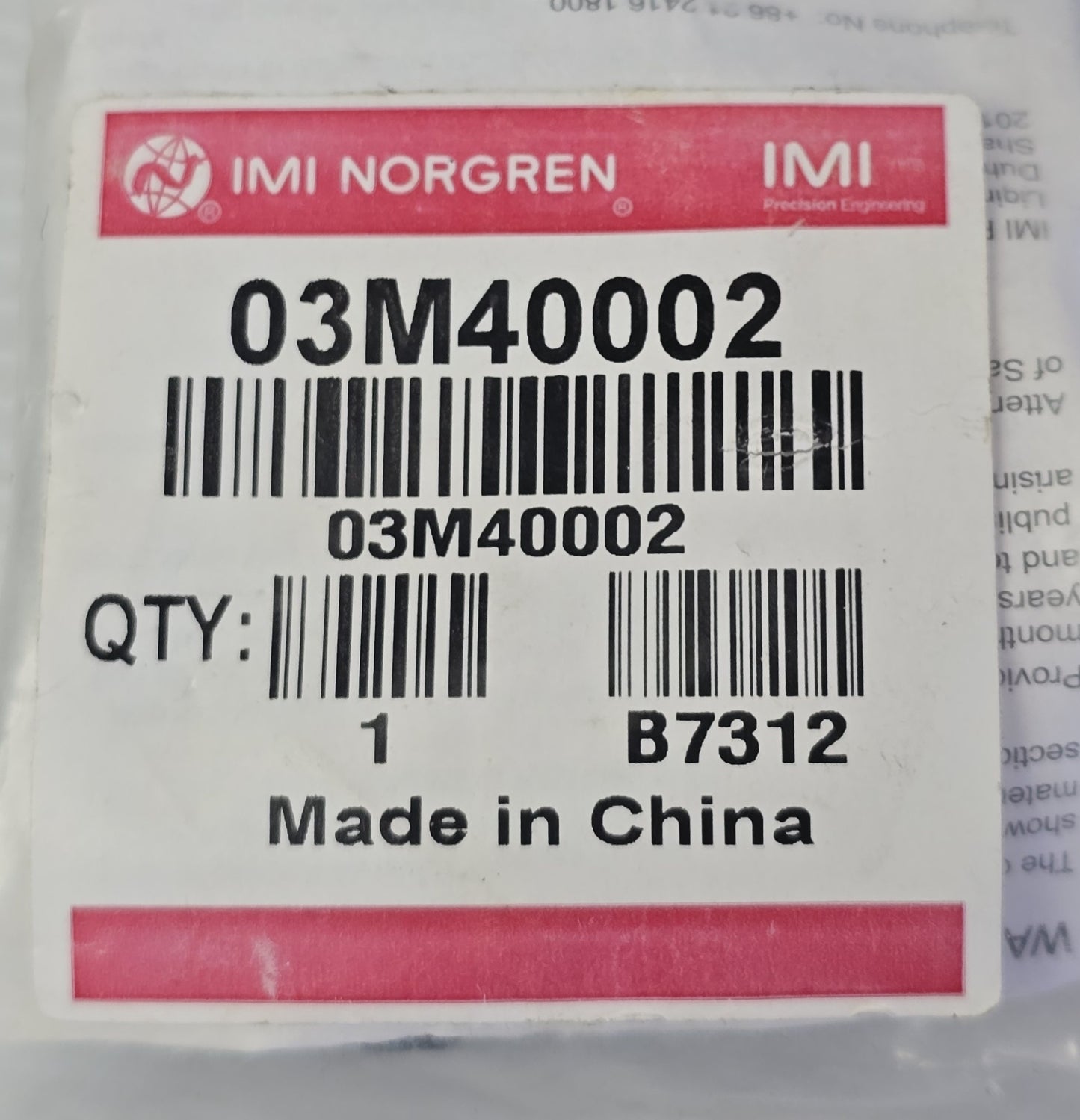 IMI Norgren 03M40002 Pneumatic Valve, 3/2 Way, Spring Return (NEW Sealed)