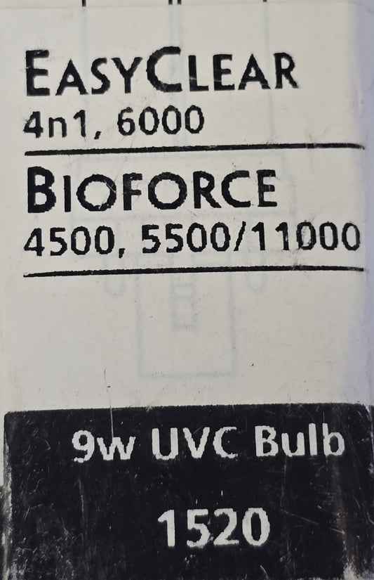 Hozelock 1520 9W UVC Bulb EasyClear 4in1 BioForce Pond Filter Lamp (NEW In Box)