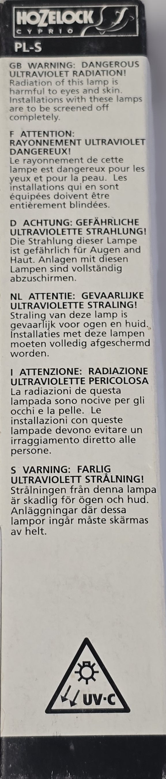 Hozelock 1520 9W UVC Bulb EasyClear 4in1 BioForce Pond Filter Lamp (NEW In Box)