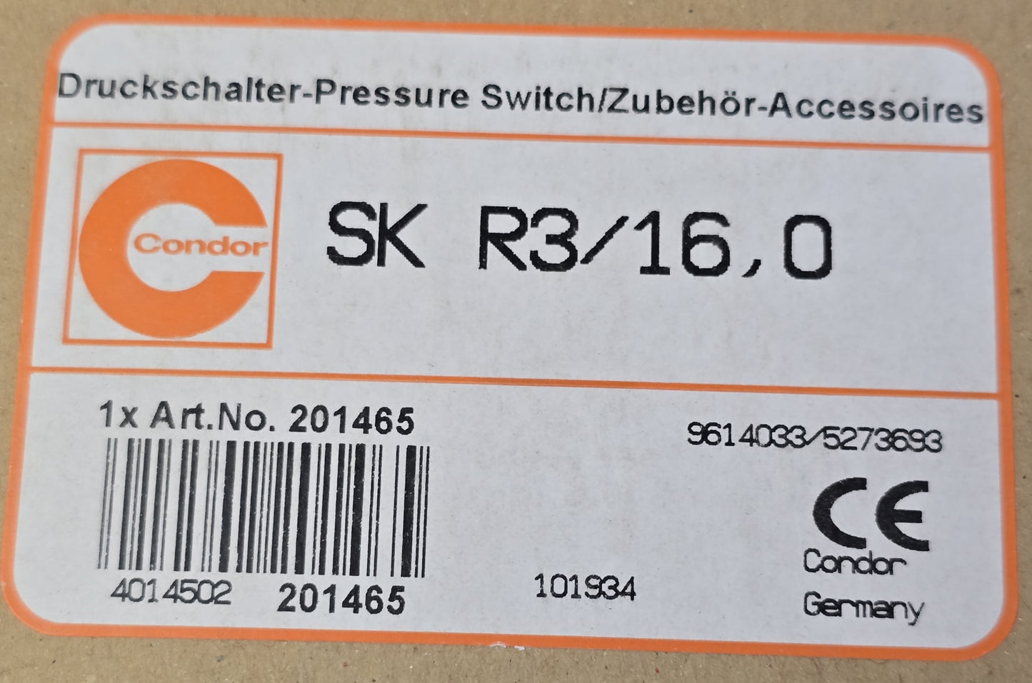 Condor SK R3/16,0 Overload Relay for MDR3 / MDR Pressure Switch 201465