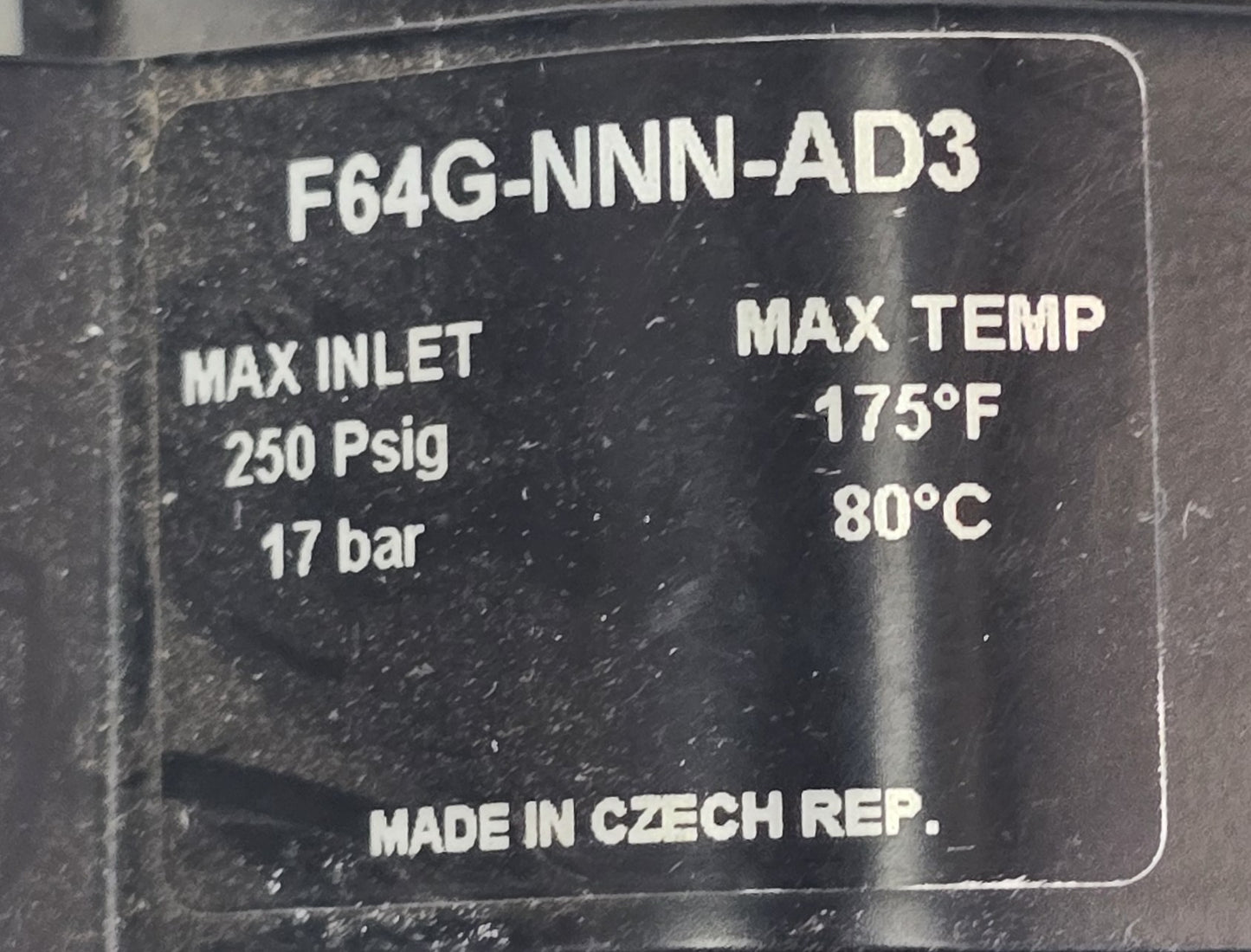 Norgren F64G-NNN-AD3 Compressed Air Filter Assembly 250 PSIG (Pre-owned)