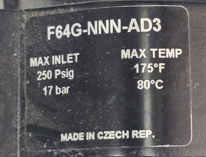 Norgren F64G-NNN-AD3 Compressed Air Filter Assembly 250 PSIG (Pre-owned)