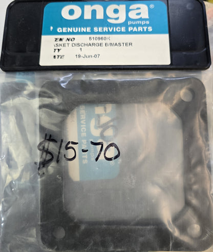 Onga 510960K Discharge gasket for E Master pump assembly (NEW Sealed)