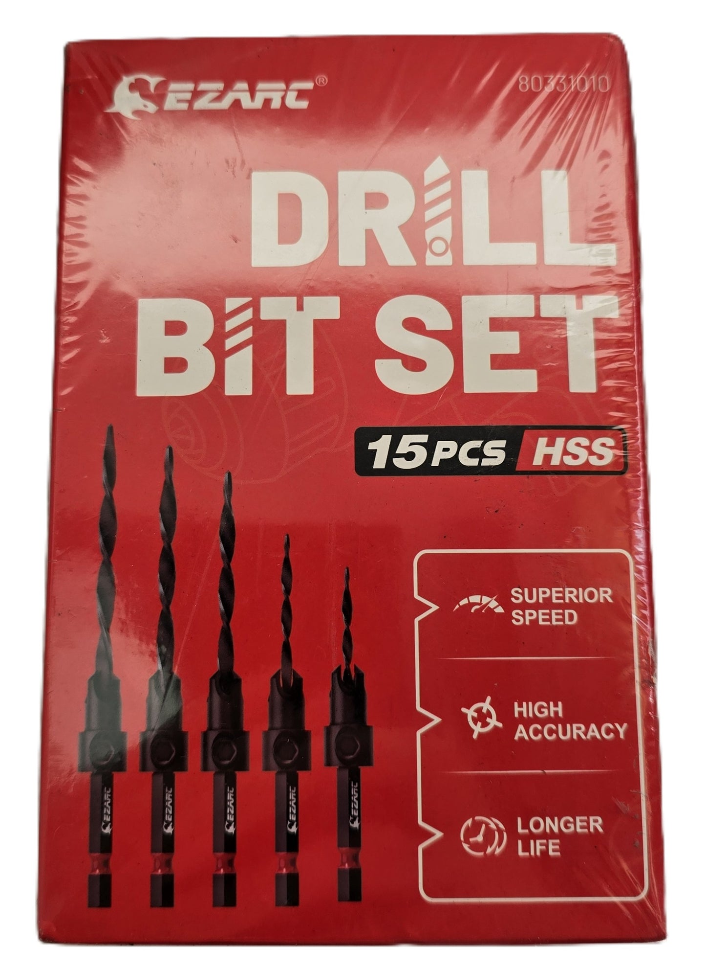 EZARC 80331010 Countersink Drill Bit Set 15-Piece HSS (NEW Sealed)