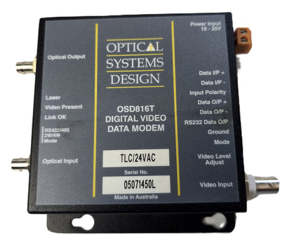 OSD OSD816T Digital Video & Data Modem TLC/24VAC (USED No Acc)