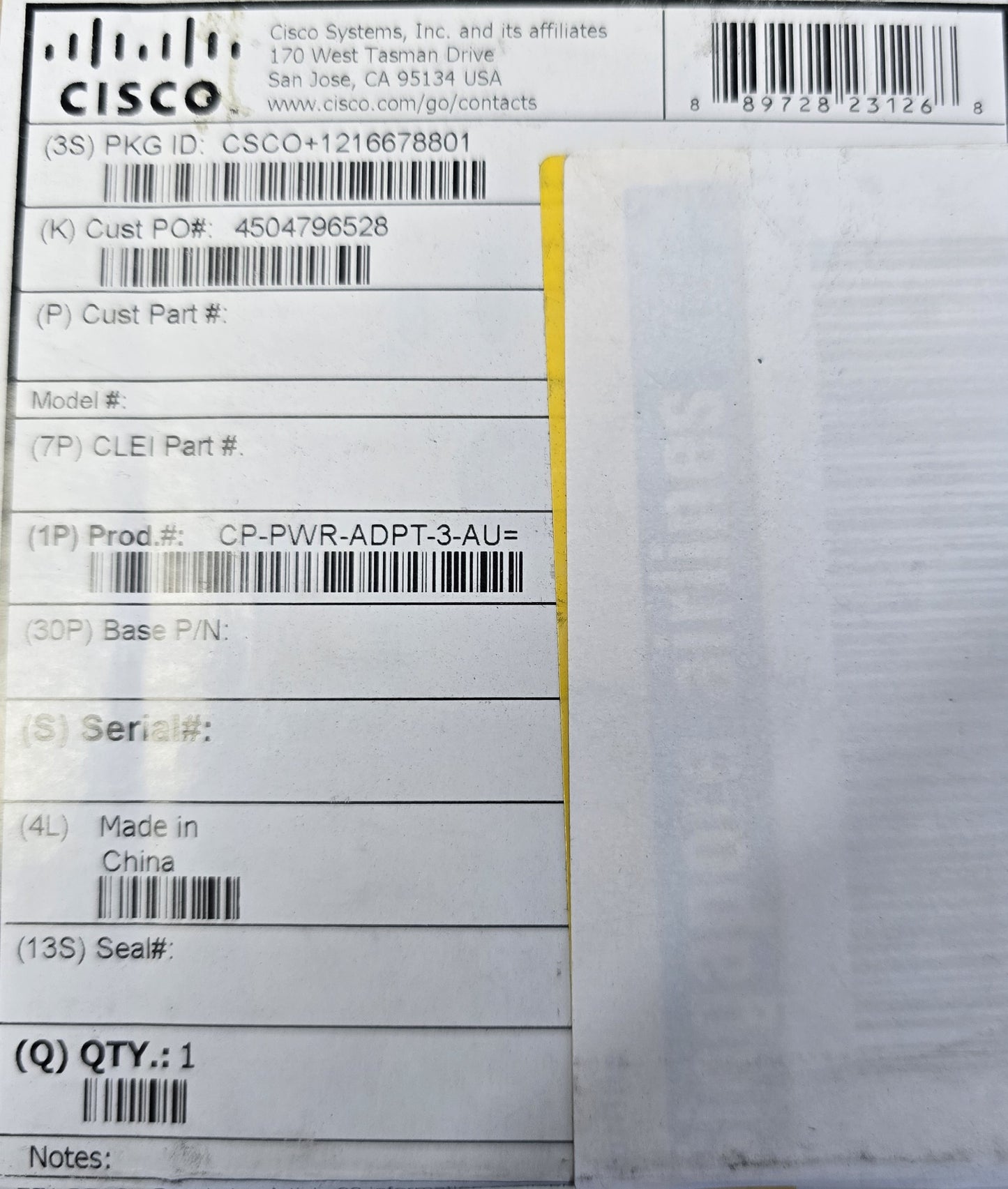 Cisco CP-PWR-ADPT-3-AU Power Adapter AU Plug for Cisco IP Phones (NEW In Box)