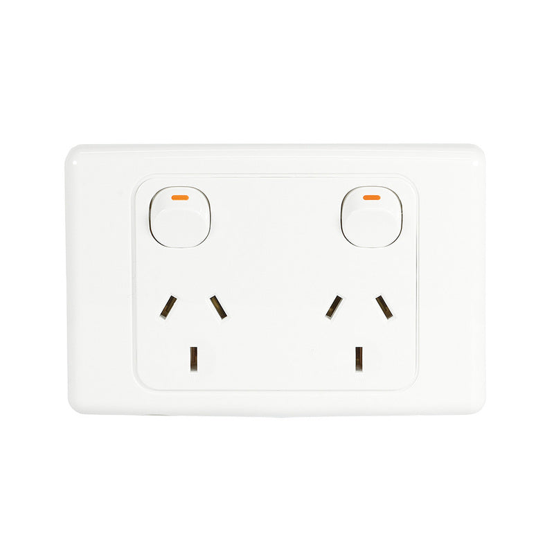 Clipsal 2025-WE Twin Switch Socket Outlet 250V 10A 2000 Series
