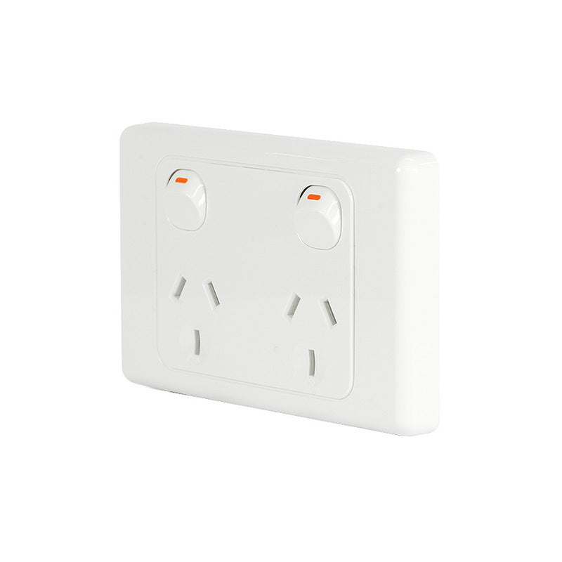 Clipsal 2025-WE Twin Switch Socket Outlet 250V 10A 2000 Series