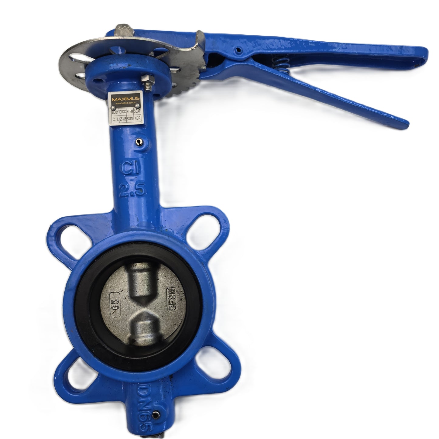 MAXIMUS CIVBFW-065 Cast Iron Wafer Butterfly Valve 65mm PN16 Lever (NEW)
