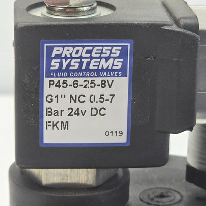 Process-Systems P45-6-25-8V Solenoid valve G1" NC 0.5–7bar 24V FKM (New Opened)