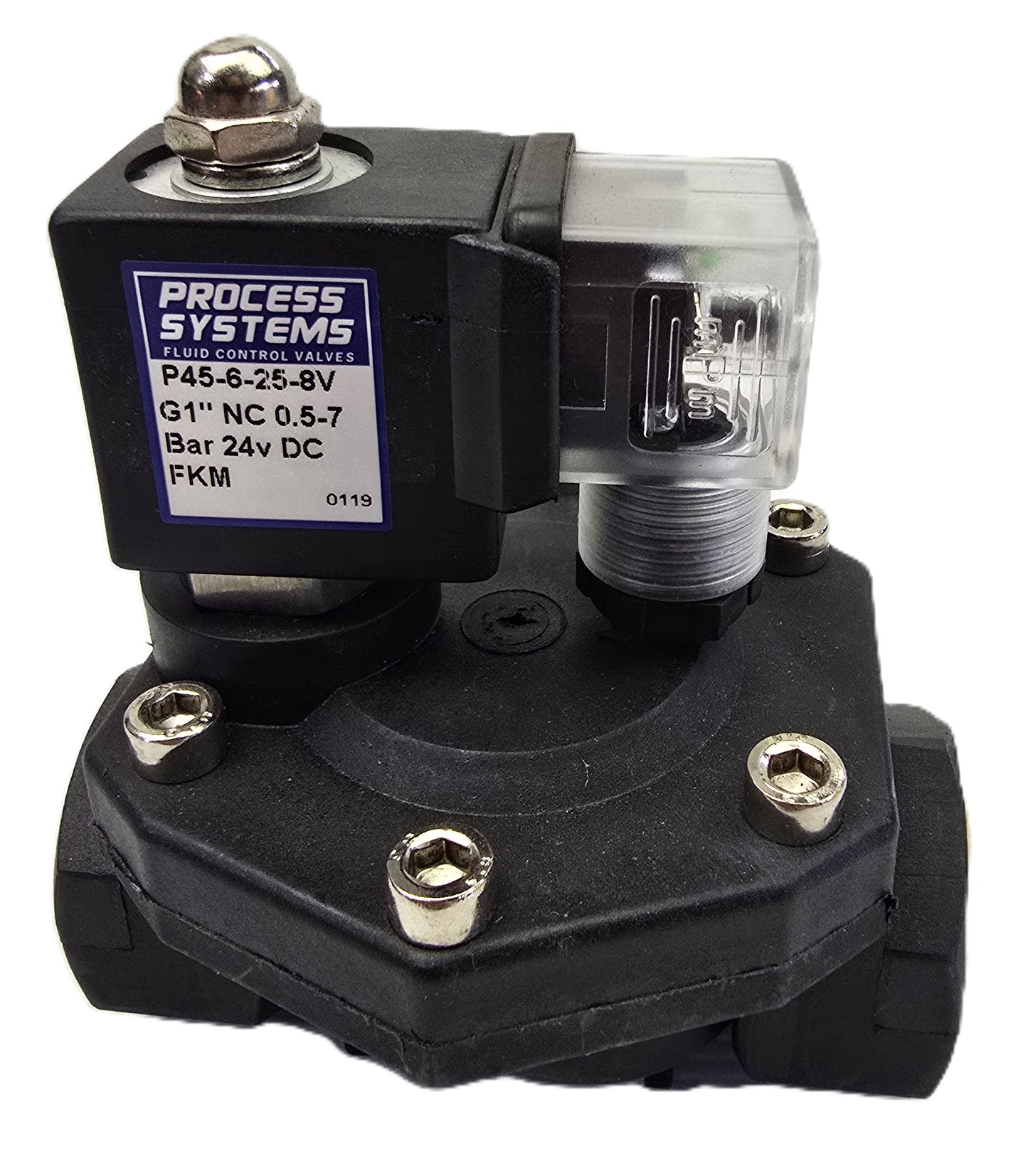 Process-Systems P45-6-25-8V Solenoid valve G1" NC 0.5–7bar 24V FKM (New Opened)