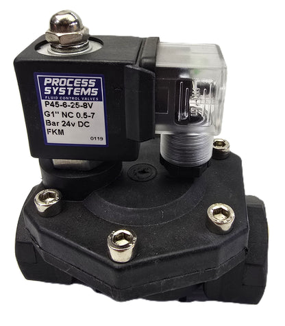 Process-Systems P45-6-25-8V Solenoid valve G1" NC 0.5–7bar 24V FKM (New Opened)
