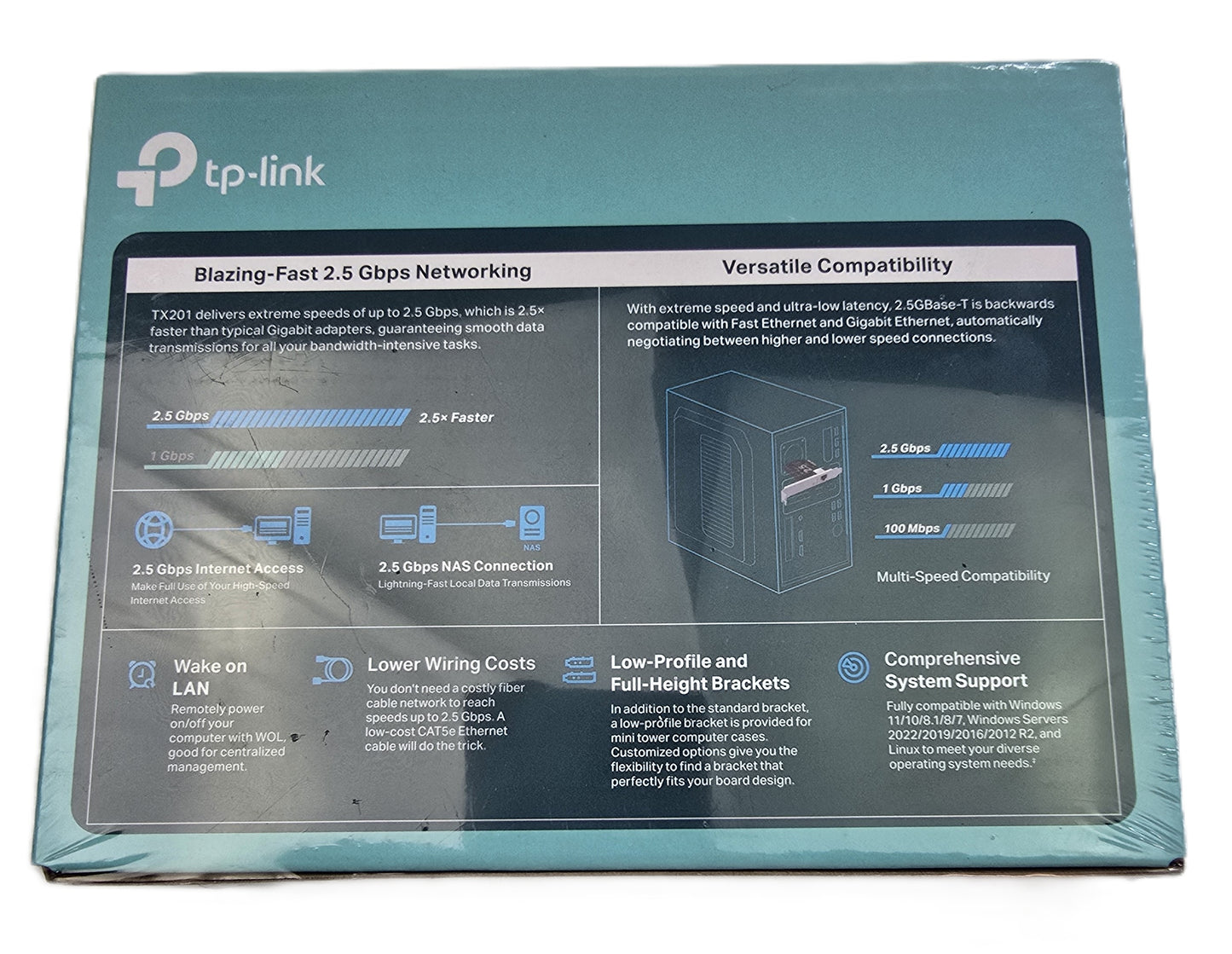 TP-Link TX201 2.5G Gigabit PCI-Express Network Adapter Card Gaming (NEW Sealed)
