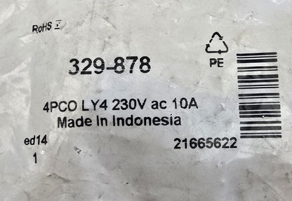 OMRON LY4 100/110VAC 4PDT Plug-In Power Relay 10A 329-862 (NEW Sealed)