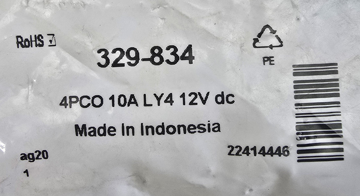 OMRON LY4 12VDC 4PCO Plug-In Power Relay 10A 329-834 (NEW Sealed)