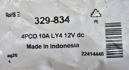 OMRON LY4 12VDC 4PCO Plug-In Power Relay 10A 329-834 (NEW Sealed)