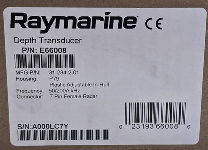 Raymarine E66008 Depth Transducer P79 50/200kHz In-Hull 7-Pin (NEW In Box)