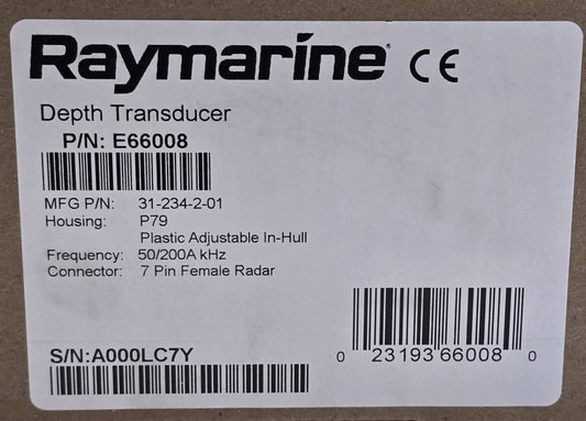 Raymarine E66008 Depth Transducer P79 50/200kHz In-Hull 7-Pin (NEW In Box)