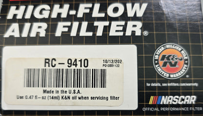 K&N RC-9410 High-Flow Air Filter Washable Reusable Performance (NEW Sealed)