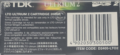 TDK D2405-LTO2 Ultrium 2 LTO Data Cartridge 200GB / 400GB (NEW Sealed)
