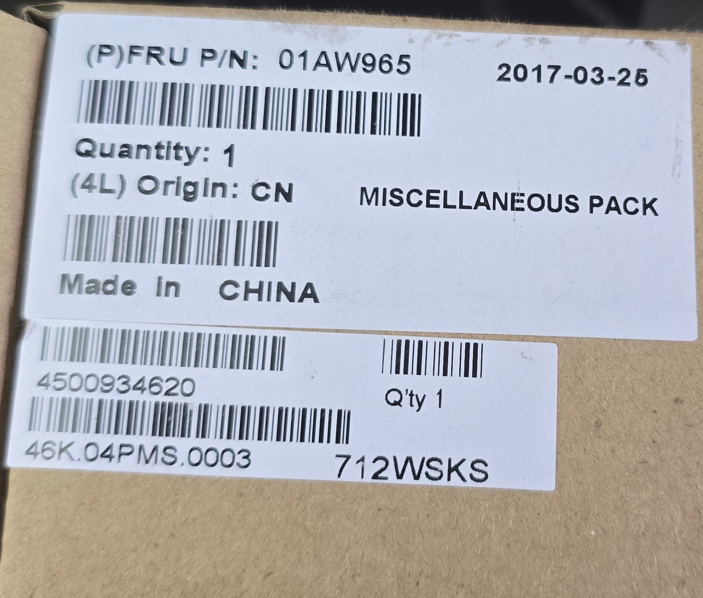 Lenovo 01AW965 Miscellaneous Pack Genuine FRU ThinkPad X1 Yoga (NEW In Box)