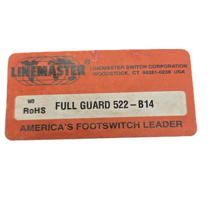 Linemaster 522-B14 Full Guard Foot Switch Heavy Duty Orange (NEW In Box)