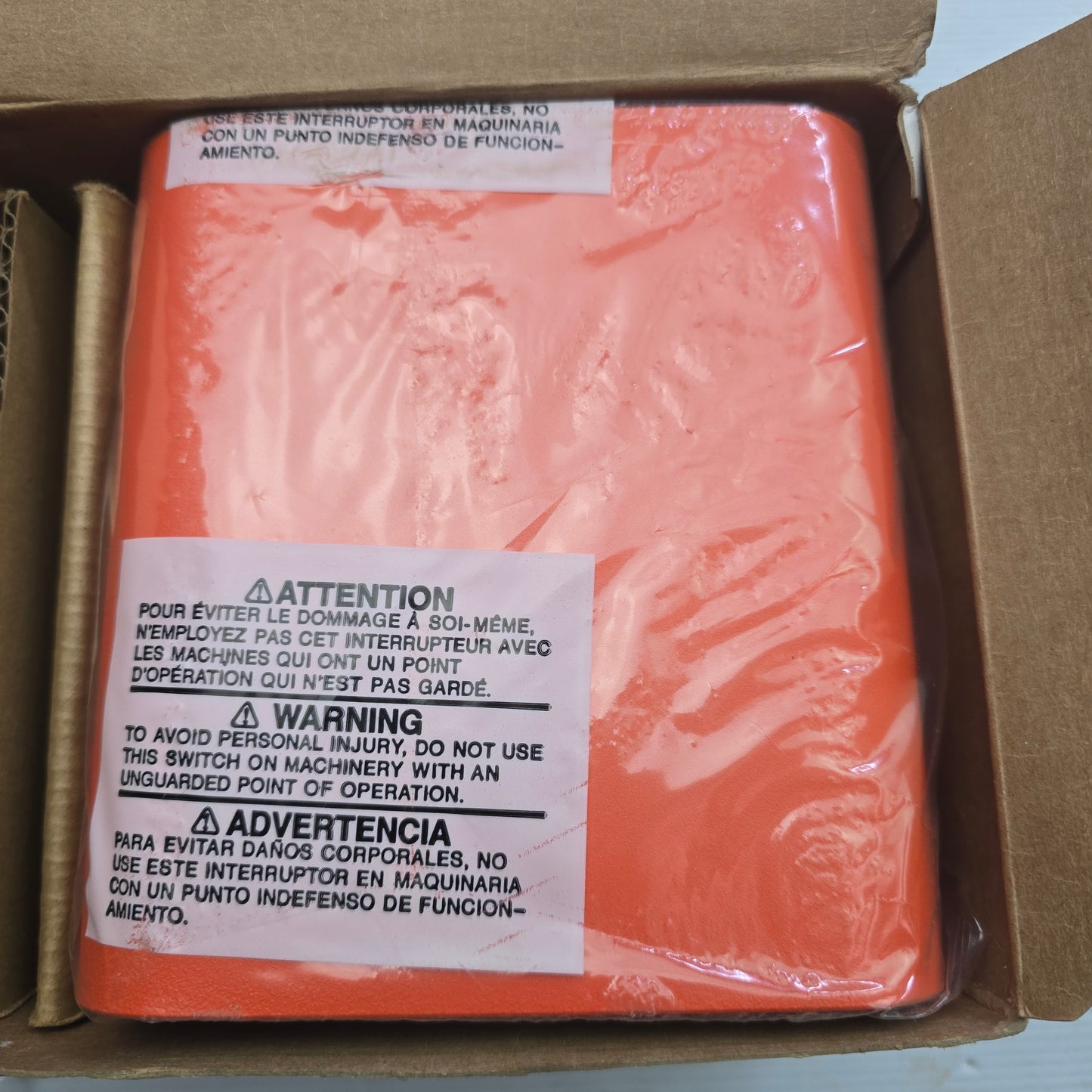 Linemaster 522-B14 Full Guard Foot Switch Heavy Duty Orange (NEW In Box)