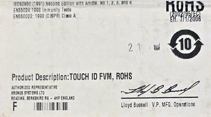 Kronos 8602801-001 Touch ID FVM Biometric Time Clock Terminal (NEW Sealed)