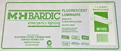 M+H Bardic M10S Emergency Exit Light Fluoro Maintained 10W 240V (New Opened)