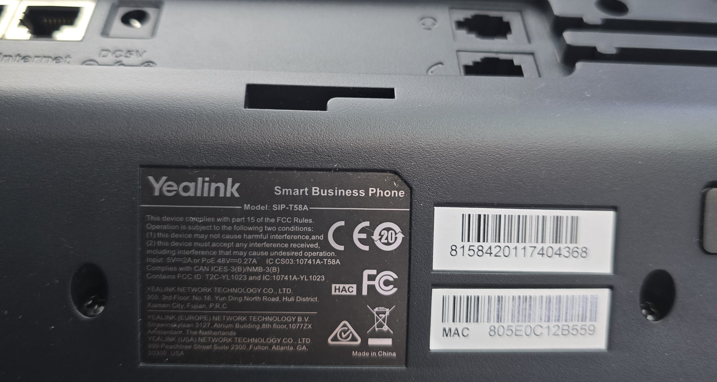 Yealink SIP-T58A Smart IP Phone w/ CAM50 Camera Touchscreen (New Opened)