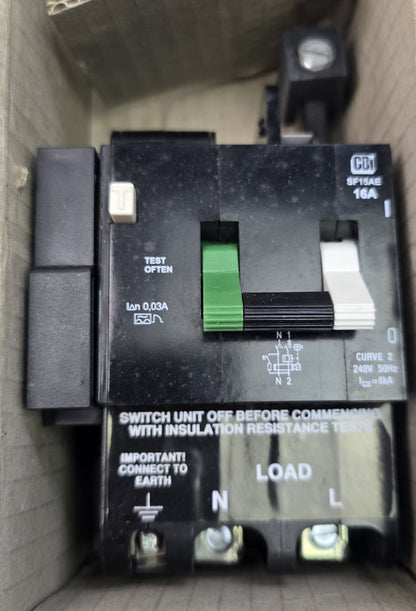 Heinelec SF15AE Combined RCD/MCB RCBO 16A 30mA 2 Pole 240V (Spares Stock)