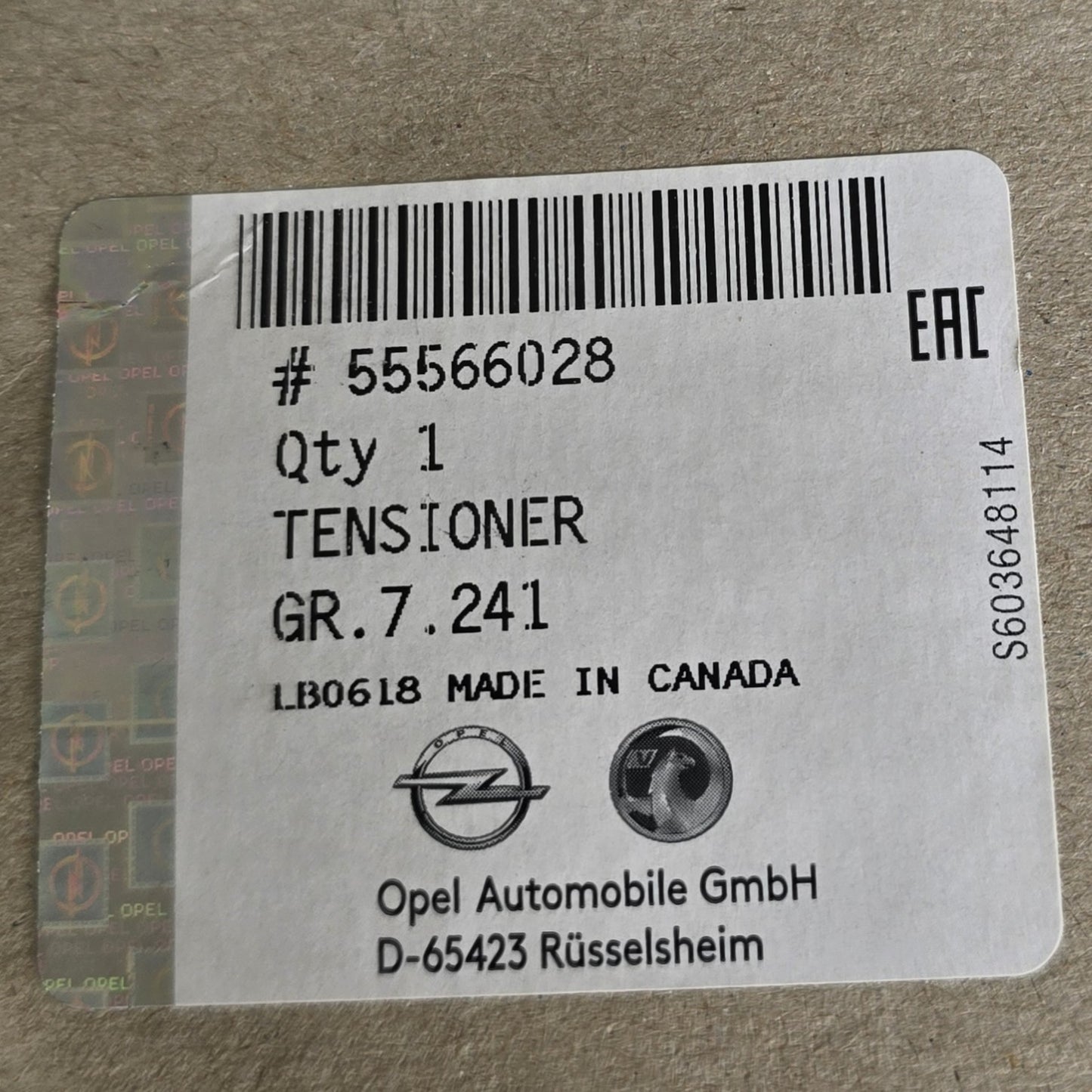 Opel 55566028 Timing Belt Tensioner Vauxhall OEM Engine Part (NEW In Box)