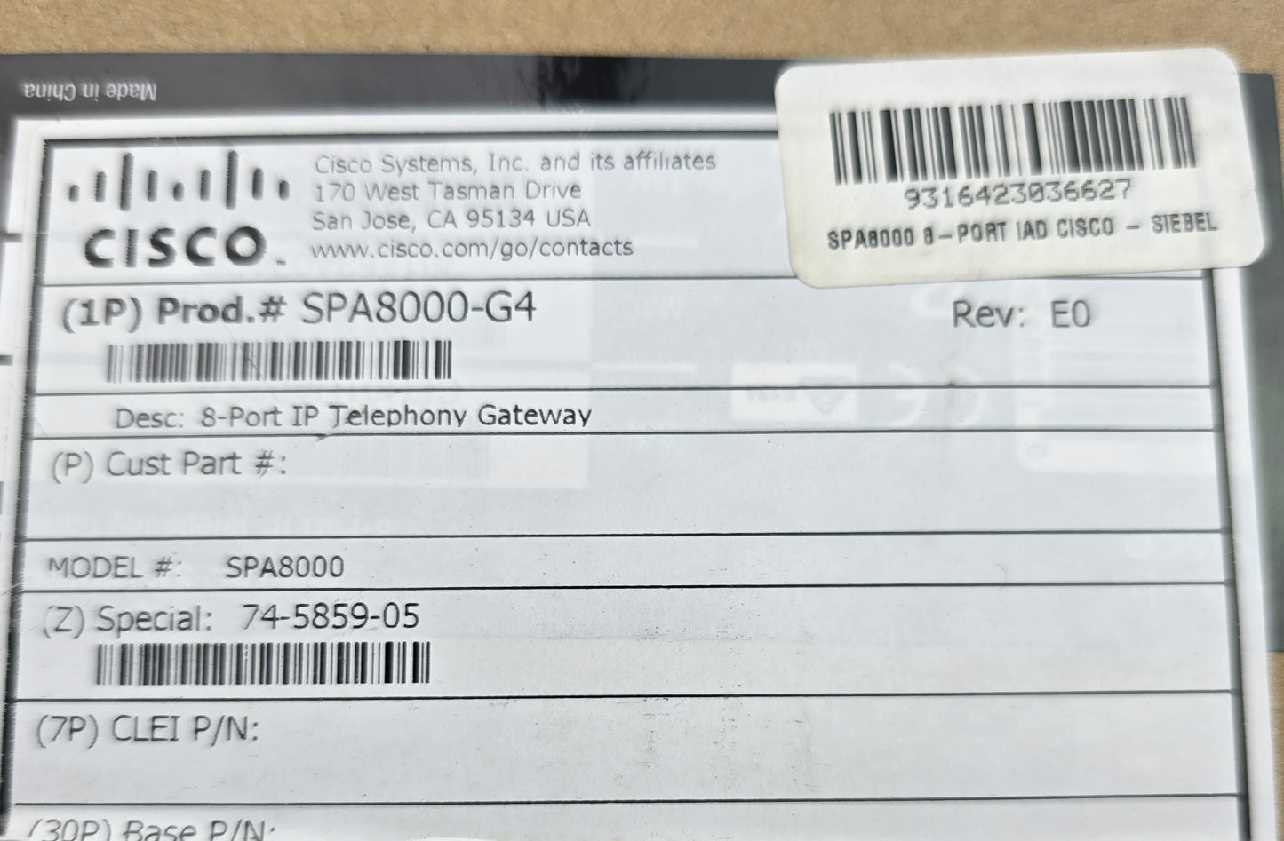 Cisco SPA8000-G4 8-Port IP Telephony Gateway VoIP Adapter (NEW Sealed)