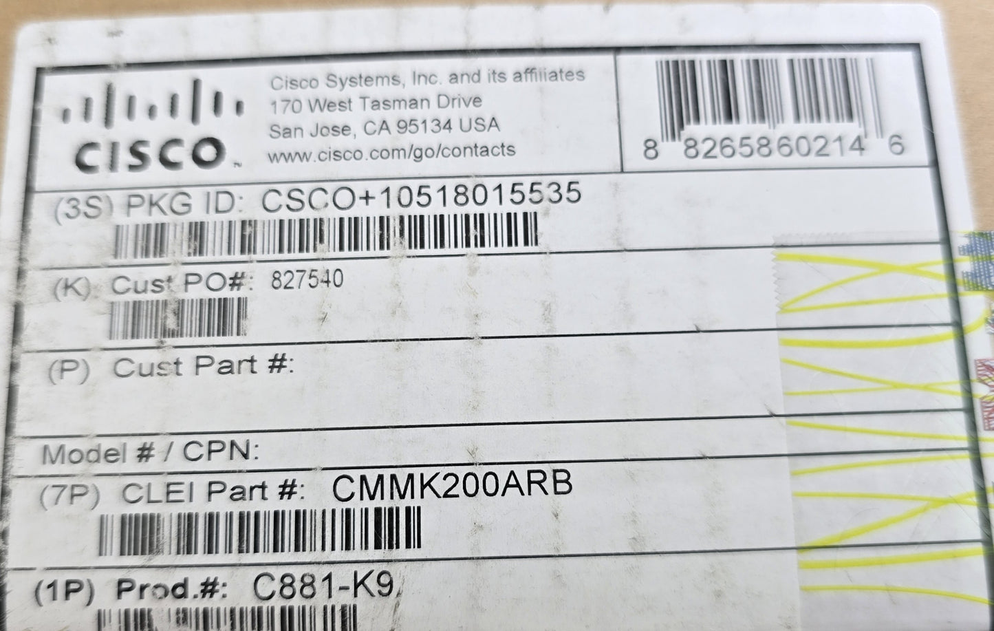Cisco C881-K9 Series Integrated Services Router ISR 8xFE (NEW In Box)