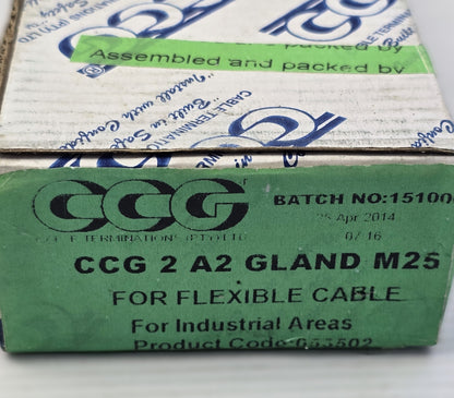 CCG 053502 CCG 2 A2 M25 x 1.5 Brass Nickel Cable Gland IP66/68 [10 Pack] (NEW)
