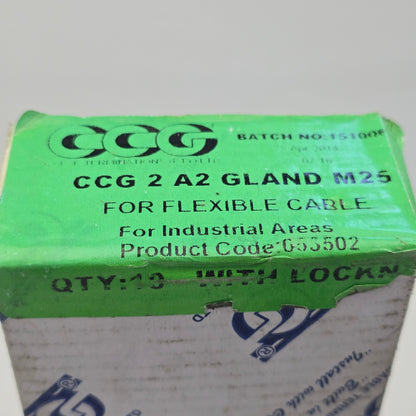 CCG 053502 CCG 2 A2 M25 x 1.5 Brass Nickel Cable Gland IP66/68 [10 Pack] (NEW)
