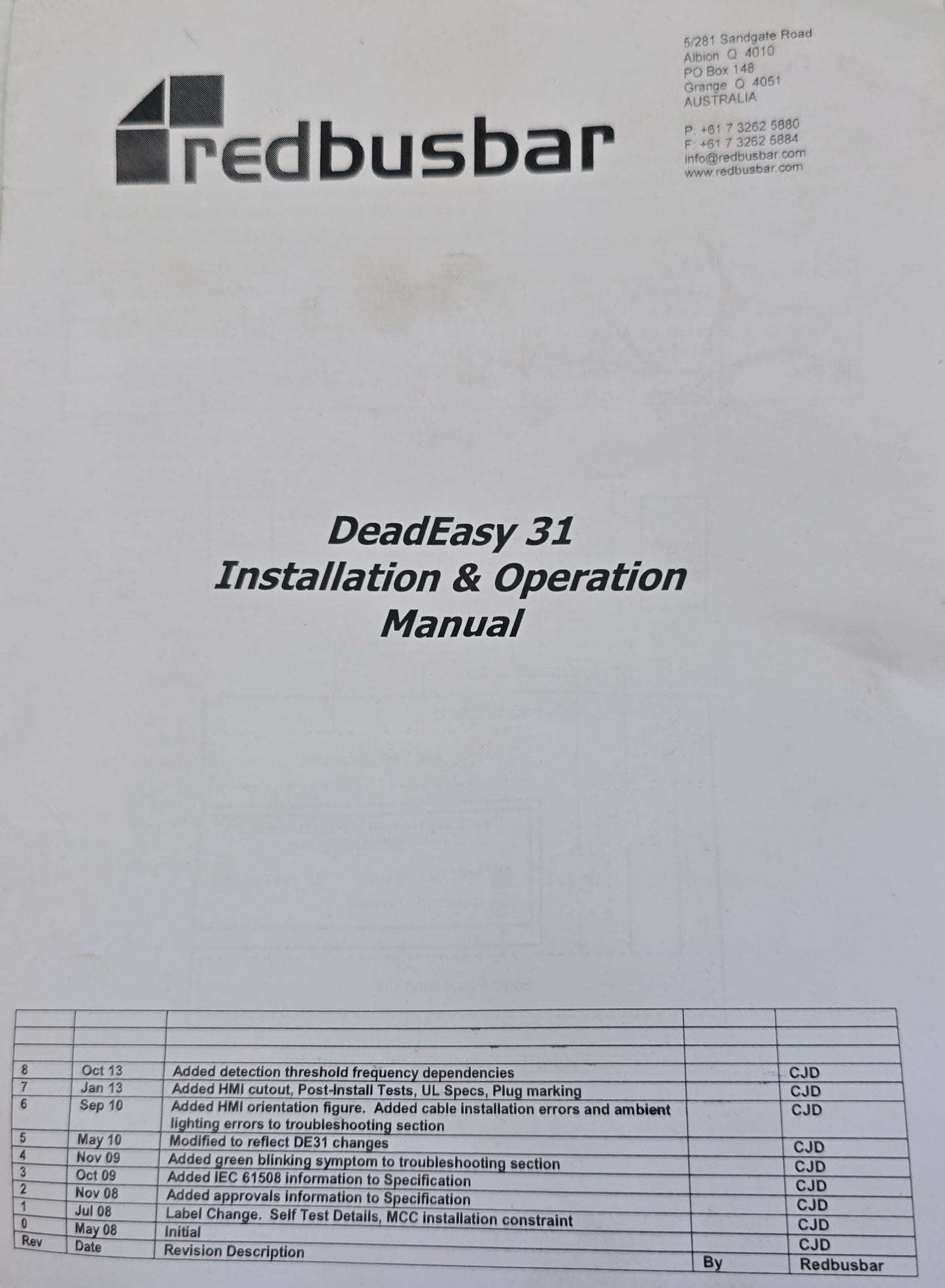 Redbusbar DeadEasy 31 3 Phase Busbar Voltage Tester Isolation Monitor (NEW)