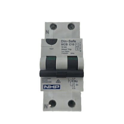 NHP-Terasaki DSRCB1030 Din-Safe RCBO 1P+N 10A 30mA 10kA C Curve (Spares Stock)