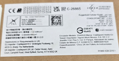 Cradlepoint R1900-5GB WiFi 6 5G Cellular Router MB01-19005GB-GA (New Opened)