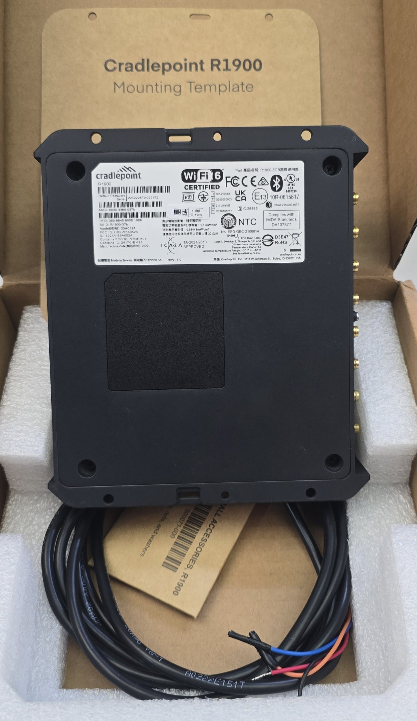 Cradlepoint R1900-5GB WiFi 6 5G Cellular Router MB01-19005GB-GA (New Opened)