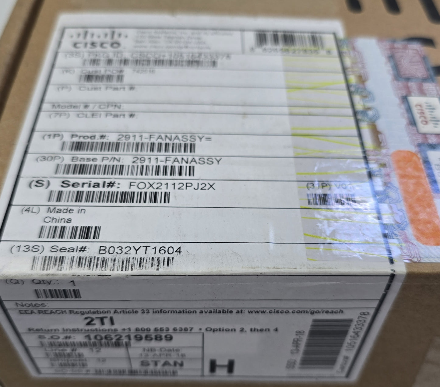 CISCO 2911-FANASSY= SR 2911 Router Fan Assembly 800-30102-02 (NEW In Box)