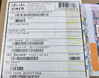 CISCO 2911-FANASSY= SR 2911 Router Fan Assembly 800-30102-02 (NEW In Box)