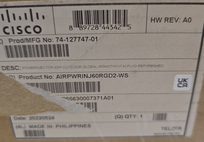 CISCO AIR-PWRINJ-60RGD2-WS Microsami Outdoor 60W PoE Injector (NEW In Box)