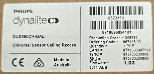 Philips DUS360CR-DALI Dynalite Ceiling Sensor Recess 88710300 (NEW In Box)