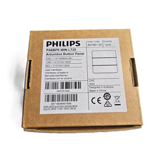 Philips PA6BPE-WW-L725  Dynalite Antumbra Button Panel 49188100 (NEW In Box)