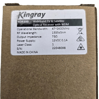 Kingray KOR100 Wideband TV & Satellite Optical Receiver WDM (NEW In Box)