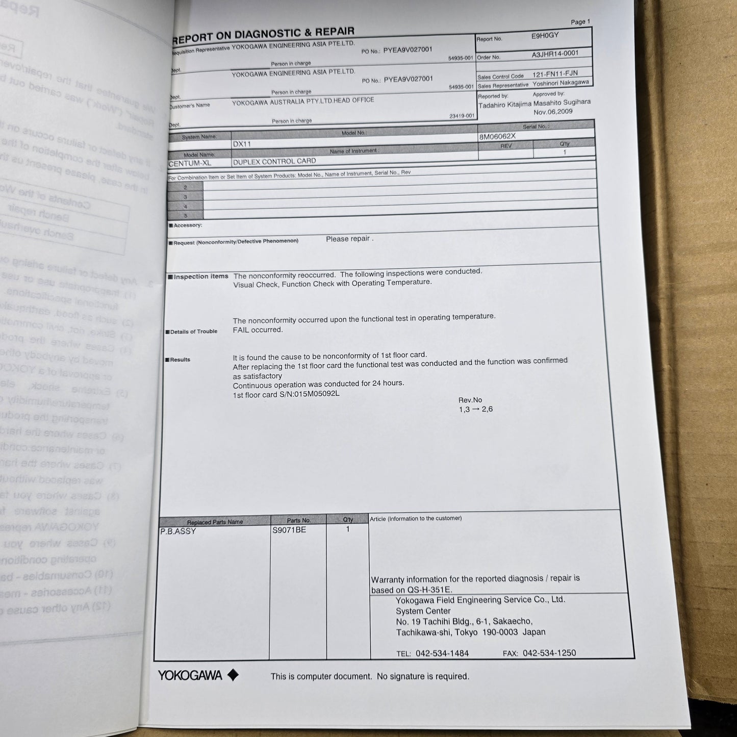 Yokogawa DX11*A Duplex Control Card Module DCS PLC (Refurbished)