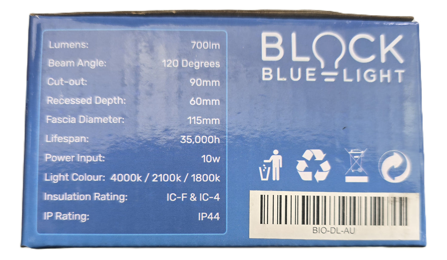 Block-Blue-Light BIO-DL-AU LED Downlight 10W Full Spectrum BIO Light (NEW)
