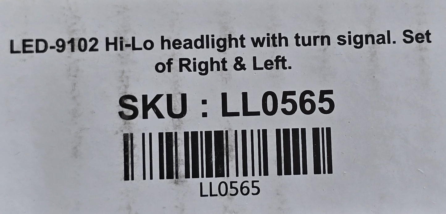 Larsen-Lights LL0565 LED-9102 Hi-Lo Headlight Set w Turn Signal (NEW In Box)