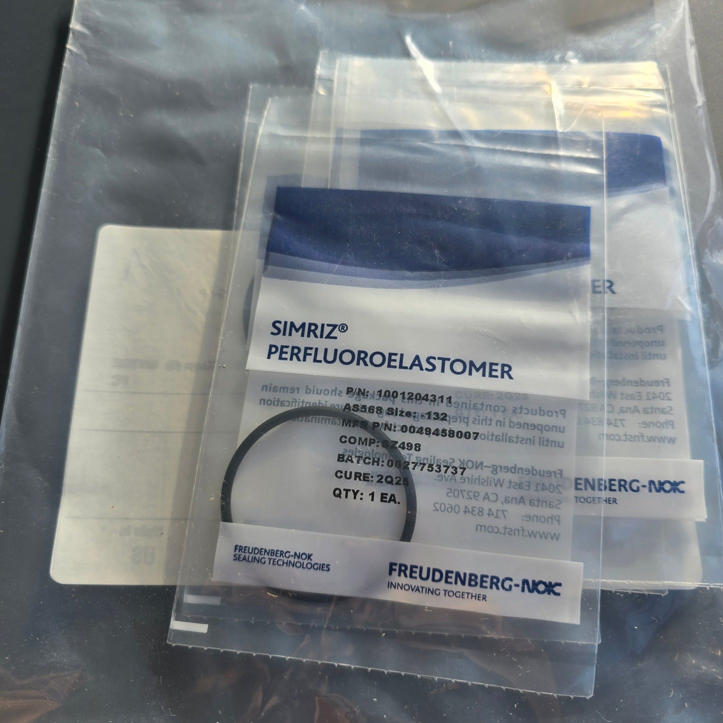 Freudenberg 1001204311 Simriz FFKM O-Ring 1.737" x 0.103" 80 Shore (NEW Sealed)